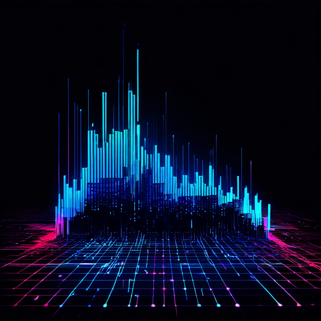 깨끗한 스코어링 데이터가 노이즈와 글리치로 왜곡되며 손상되는 과정을 보여주는 그래프.