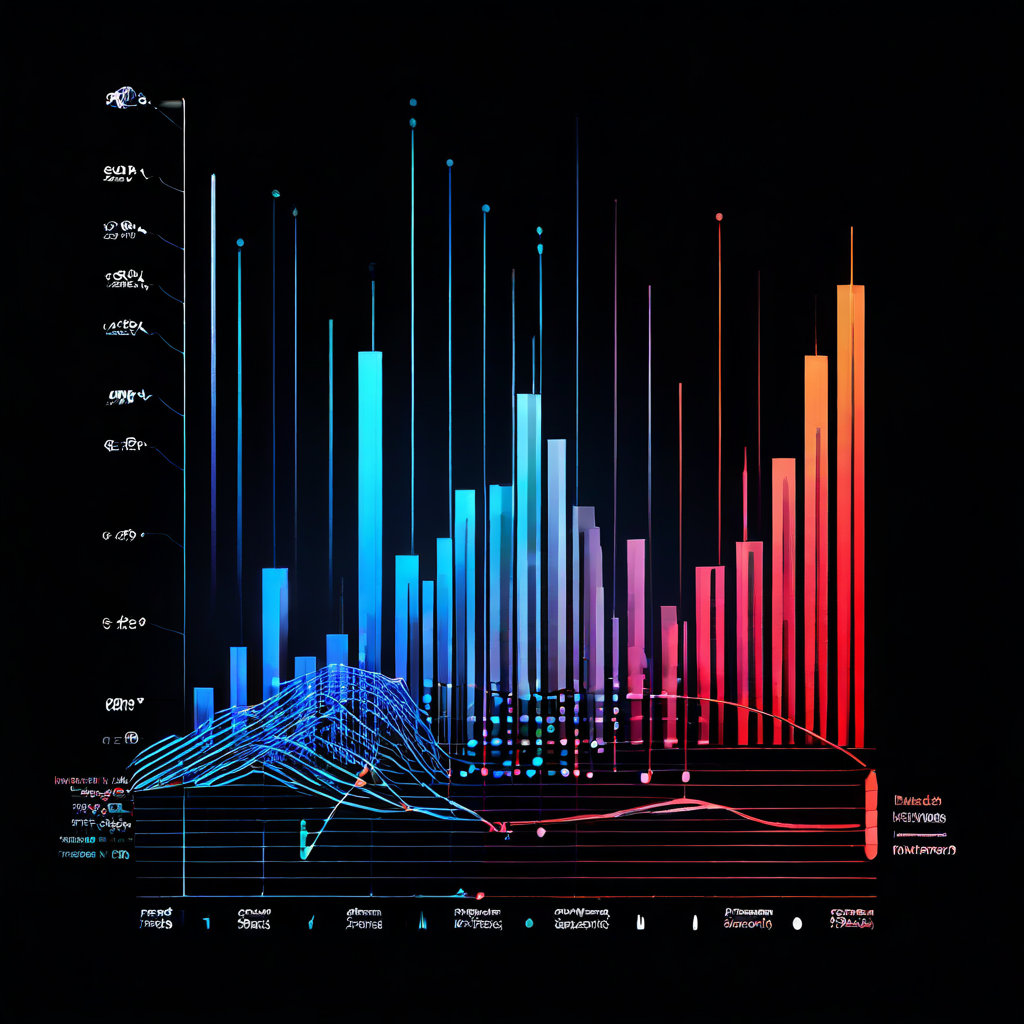데이터 분석에서 여러 변수들이 결과에 미치는 영향을 화살표와 막대그래프로 시각화하여 데이터 해석 과정을 개념적으로 보여주는 인포그래픽 이미지.