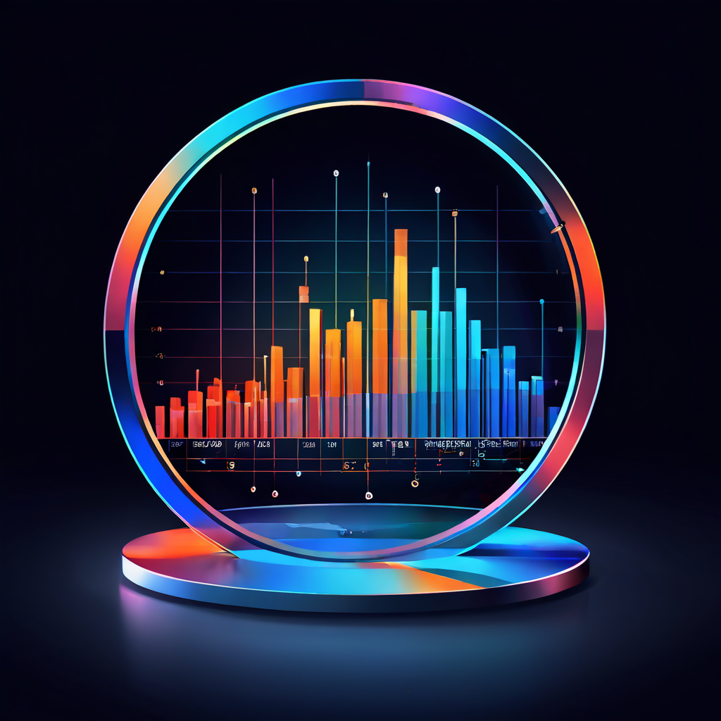 평균 고객 지출 데이터 시각화 그래프에서 돋보기가 가장 높은 성과를 내는 마케팅 채널을 집중 조명하며, 가장 신뢰도 높은 판단 근거임을 명확히 보여주는 분석 이미지.