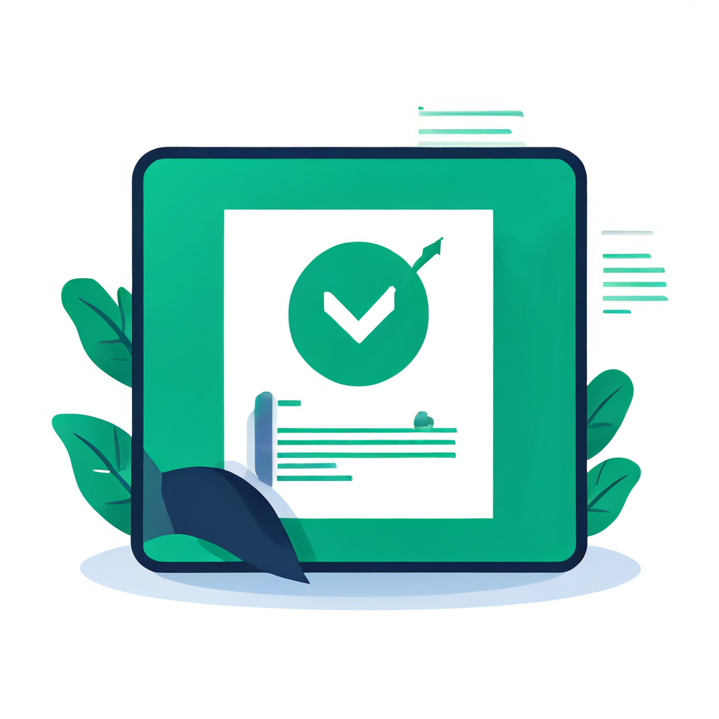 사용자가 체크리스트를 보며 디지털 플랫폼의 시스템 안정성과 보안성을 평가하고, 녹색 체크 표시로 안전하게 검증되었음을 확인하는 과정을 보여주는 이미지.