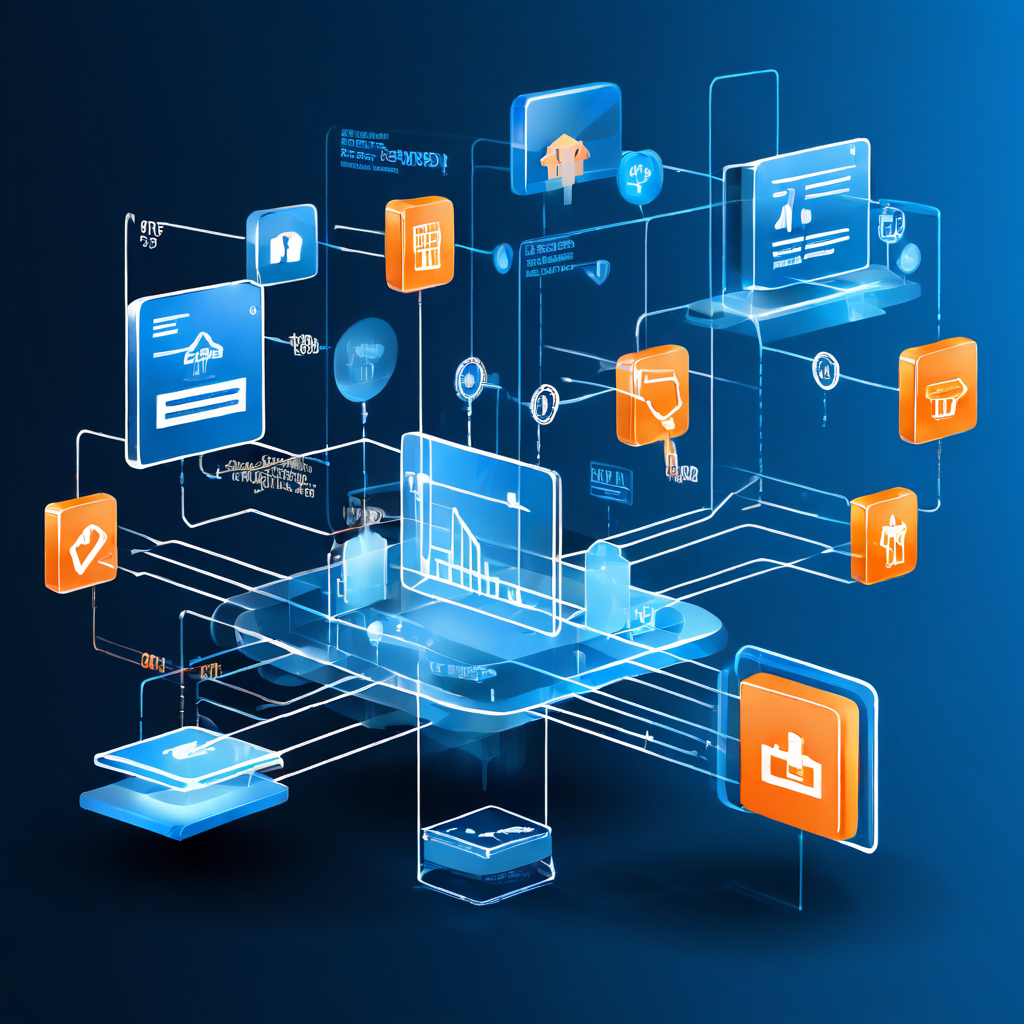 취소된 거래가 보안 디지털 검문소를 거쳐 처리되는 과정을 투명한 플로우 차트로 한눈에 보여주며, 명확한 화살표와 이동하는 데이터를 통해 안전한 결제 시스템을 설명합니다.