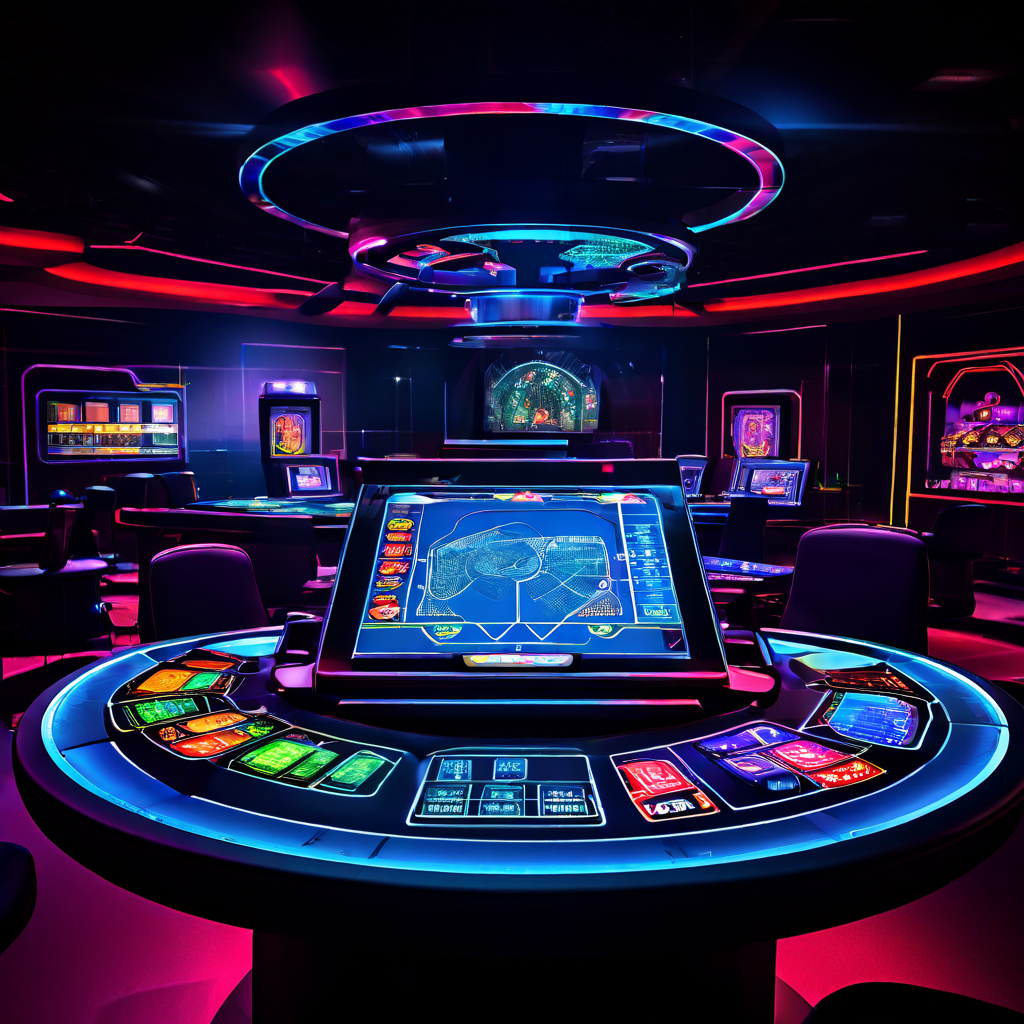 라이브 카지노 스튜디오에서 게임의 공정성과 투명성을 입증하기 위해 홀로그램 다이어그램과 보안 봉인으로 개념을 설명하는 시각적 증명 장치의 작동 방식을 보여줍니다.