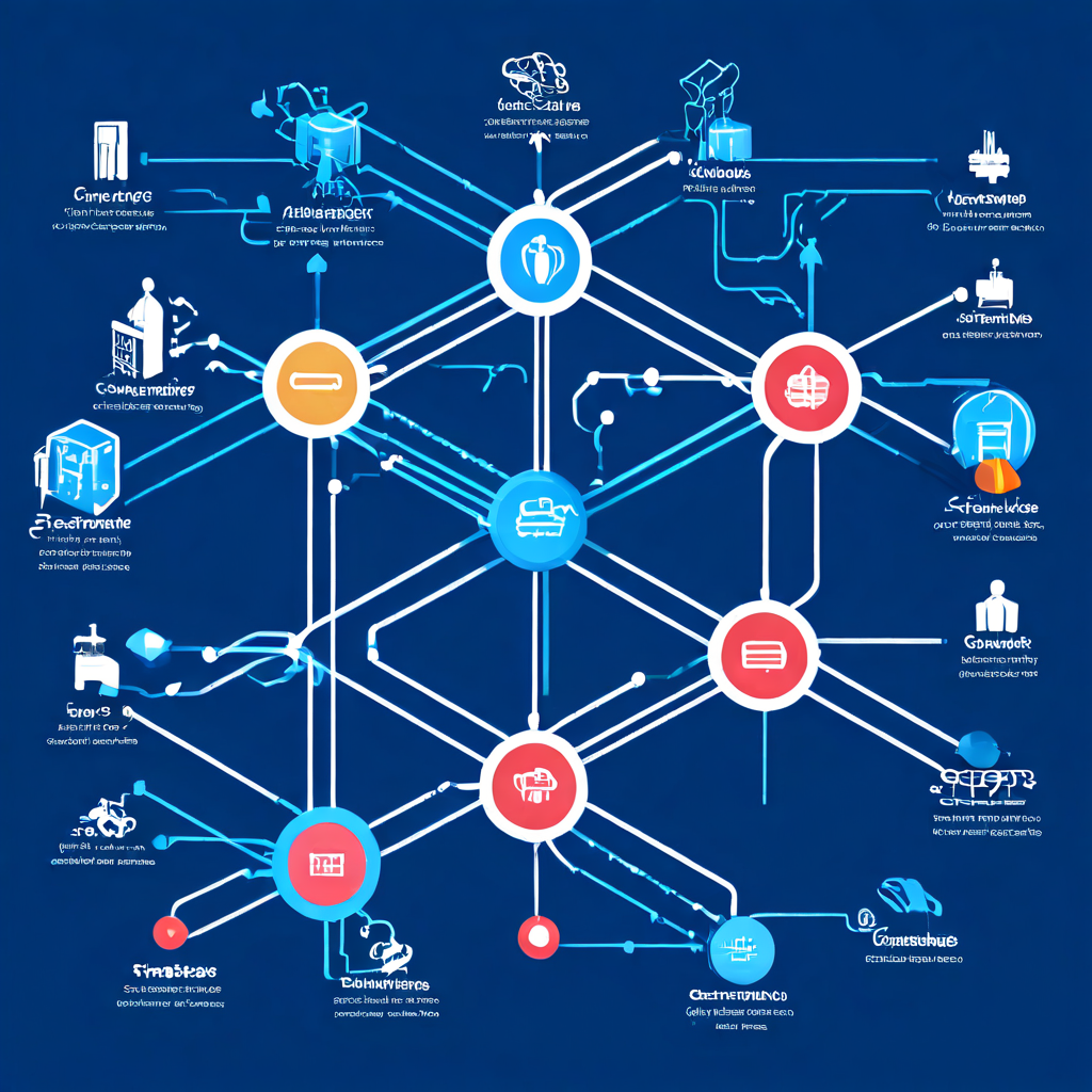 트래킹 네트워크의 핵심 구성 요소와 데이터 흐름을 상호 연결된 노드와 화살표를 통해 명확하게 설명하는 상세한 인포그래픽입니다.