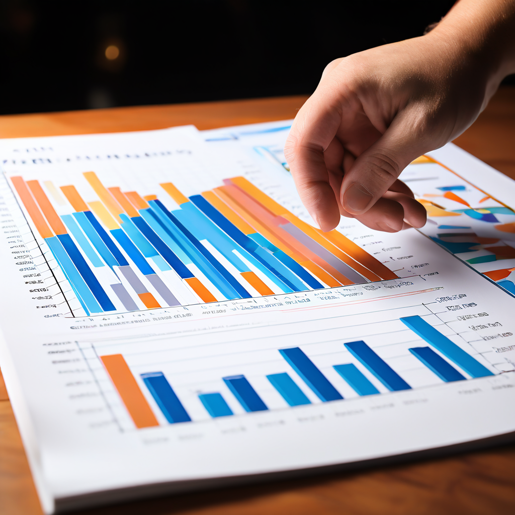 데이터 스토리텔링 과정에서 차트 유형을 선택하면 이야기의 플롯이 막대, 선, 원형 등 다양한 그래프 형태로 시각적으로 분기되는 모습을 담은 이미지입니다.