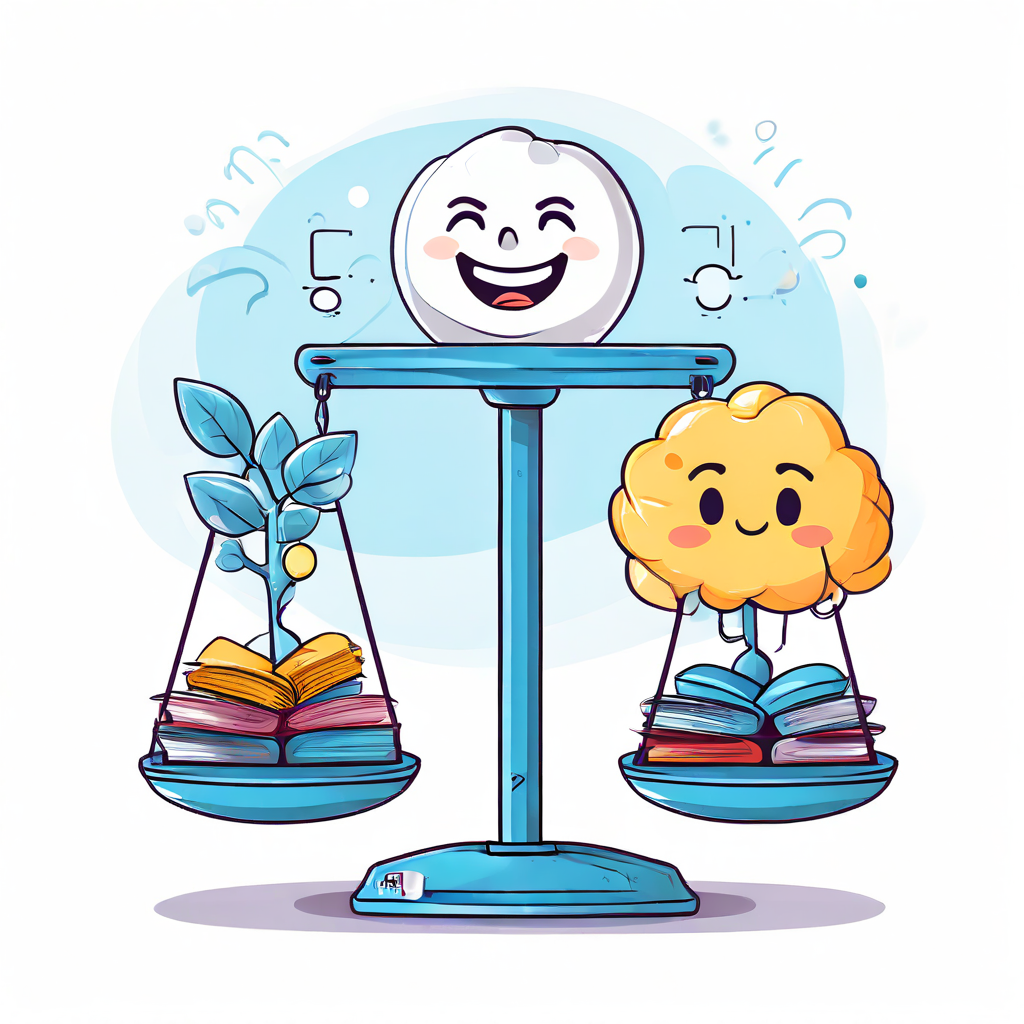 한 쪽에는 미소 짓는 뇌를, 다른 쪽에는 좌절한 계산기를 올려놓은 균형 저울이 심리적 안정과 수학적 불리함의 대조적 관계를 상징적으로 표현한 이미지입니다.