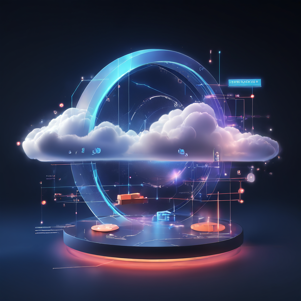 Abstract digital platform showing deposit timing and record gaps with connected cloud, data layers, and secure online flow.