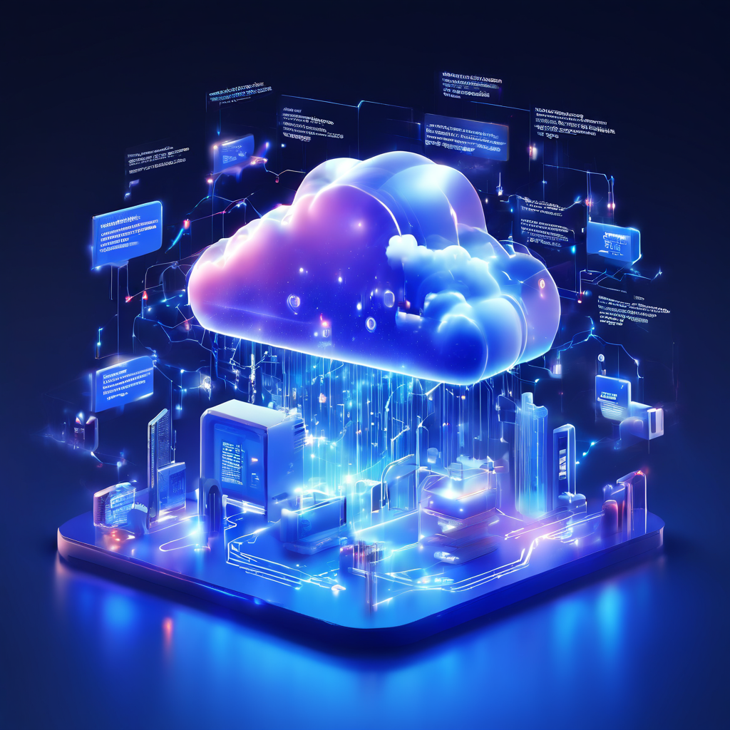 Connected cloud and data layers representing community record sharing patterns in a secure online service environment.