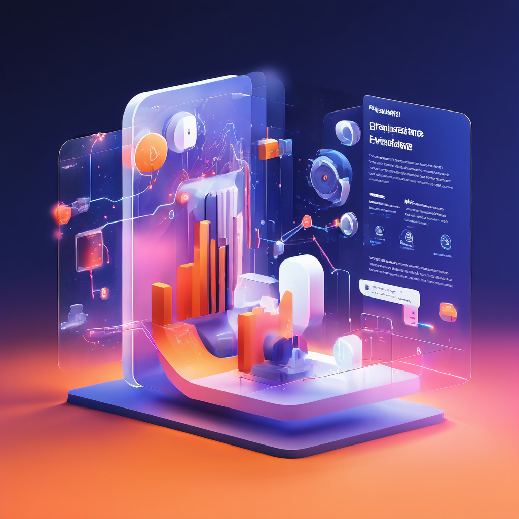 Abstract digital dashboard showing provider lineup visibility with layered data streams and ambient light panels.