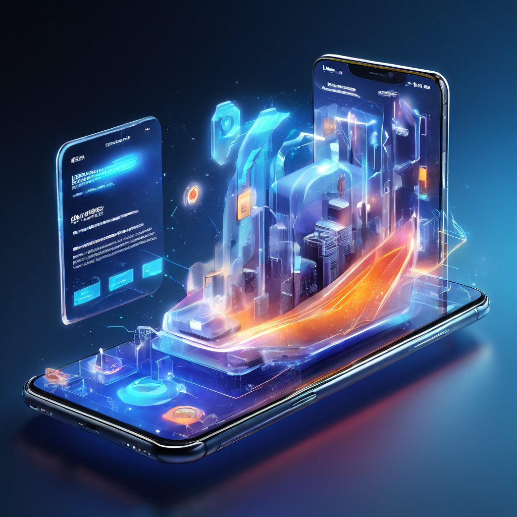Mobile lobby interface with layered digital glow and secure data flow representing first impressions in community discussion...
