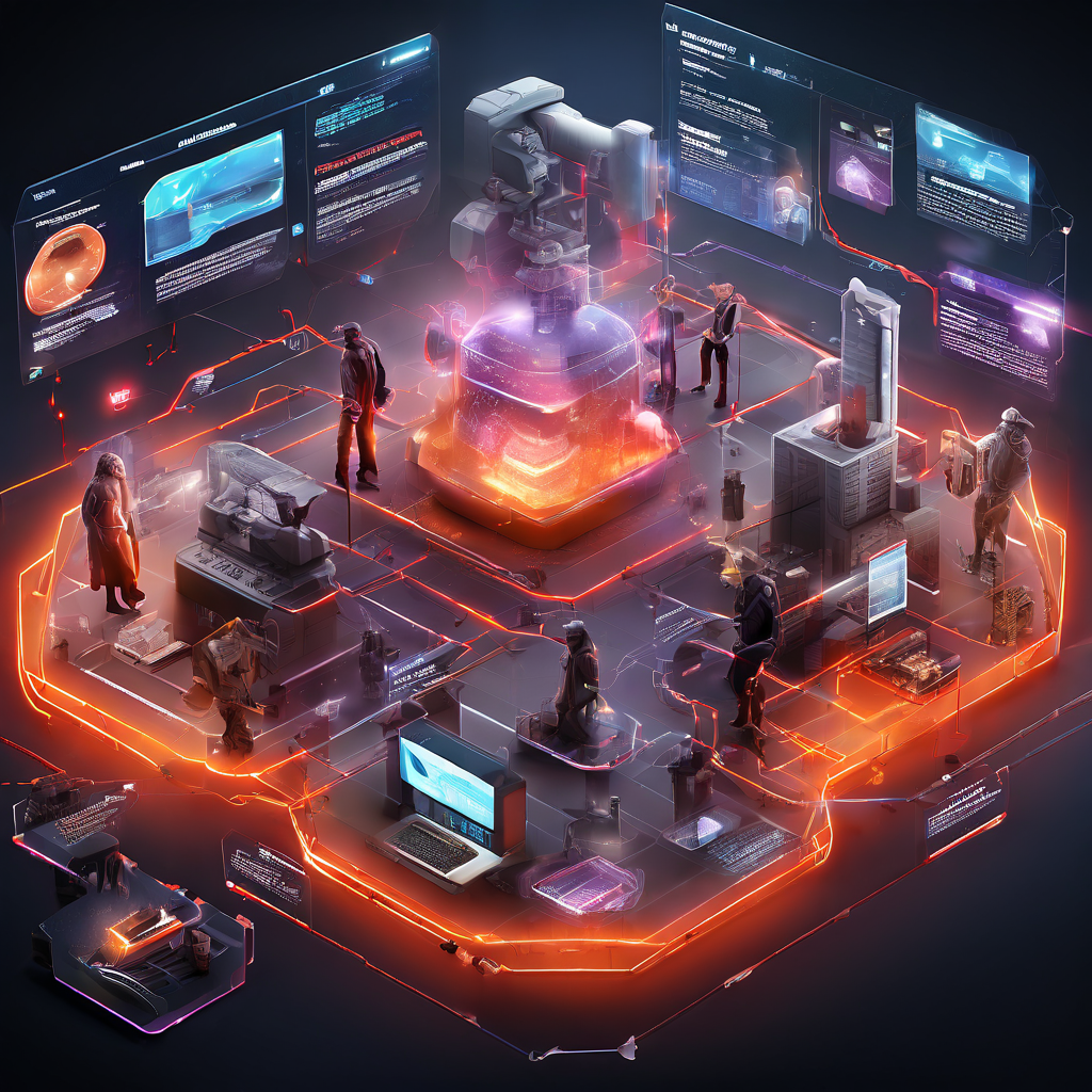 Digital platform showing provider network layers, cloud data flow, and secure operations monitoring for online service reputation.