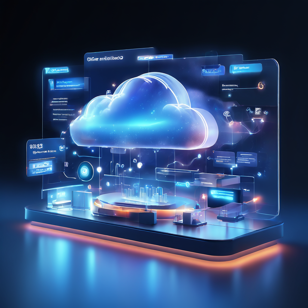 Abstract digital service platform showing reply queue counters and timing indicators in a premium SaaS environment with cloud...